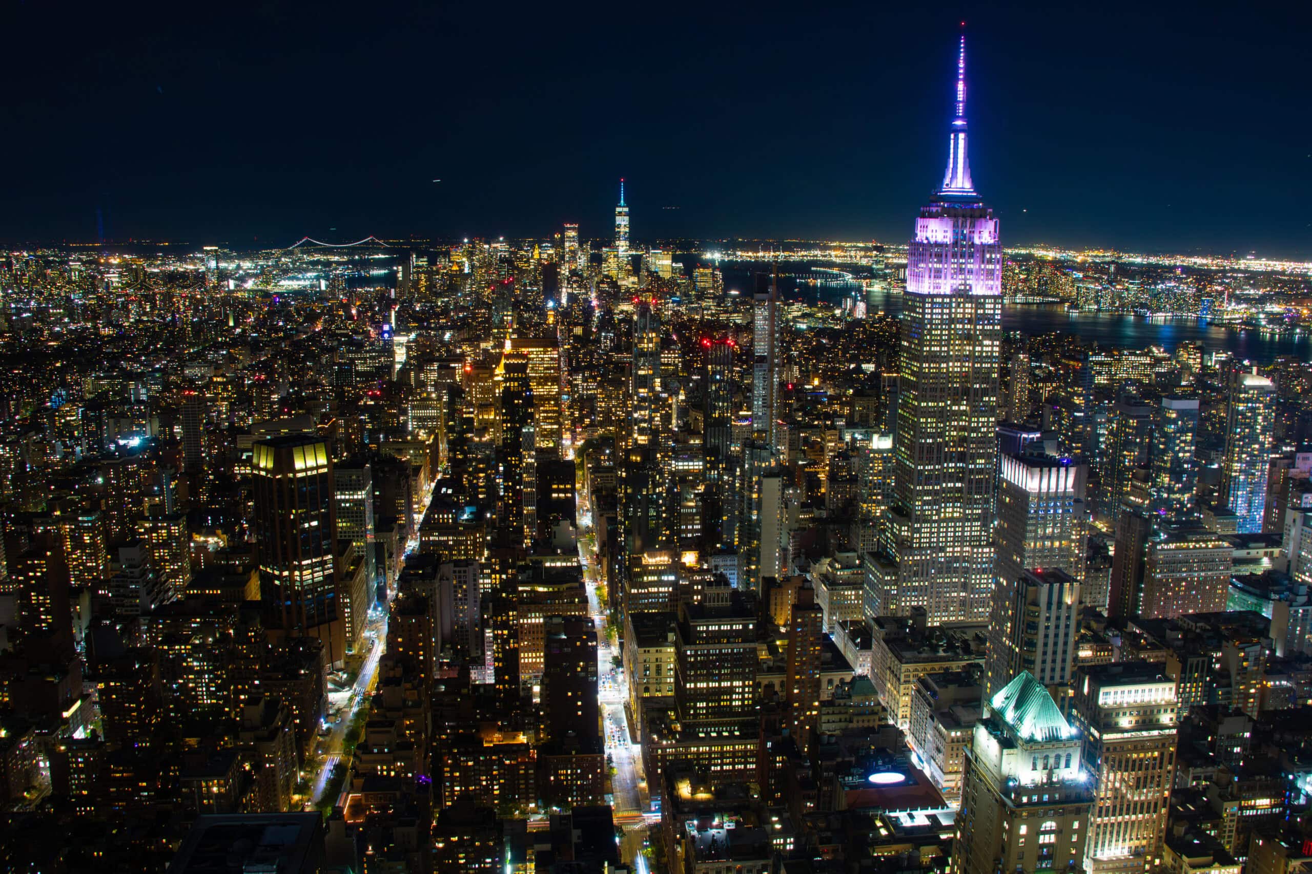 Midtown Manhattan skyline at night